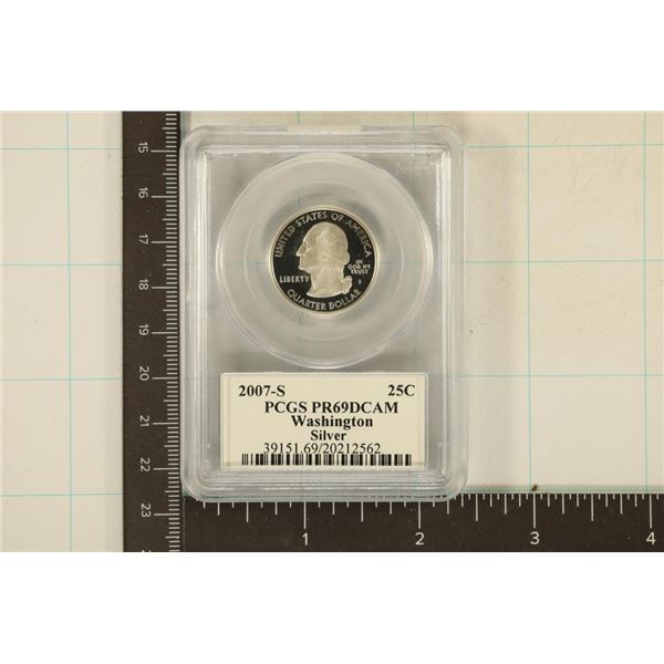 2007-S SILVER WASHINGTON QUARTER PCGS PR69 DCAM