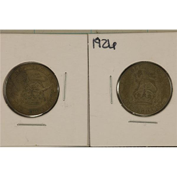 1921 & 1926 GREAT BRITAIN SILVER 1 SHILLING .1818