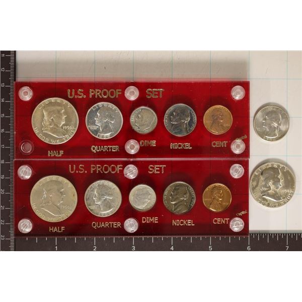2 US SILVER PROOF SETS AND COINS: 1956 & 1960