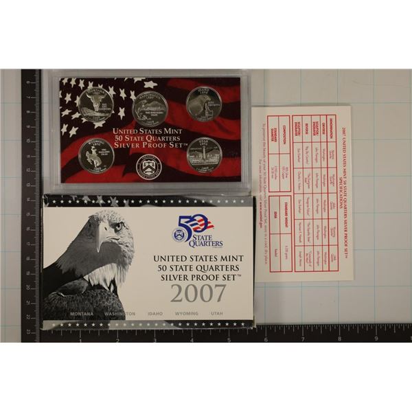 2007 SILVER US 50 STATE QUARTERS PROOF SET AND