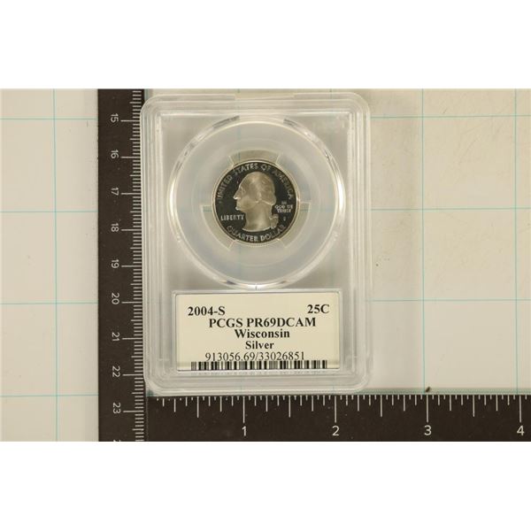 2004-S SILVER WISCONSIN QUARTER PCGS PR69 DCAM