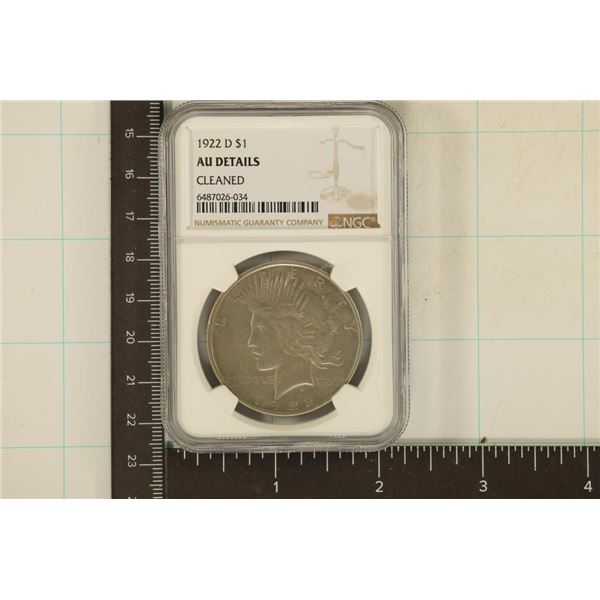 1922-D PEACE SILVER DOLLAR NGC AU DETAILS