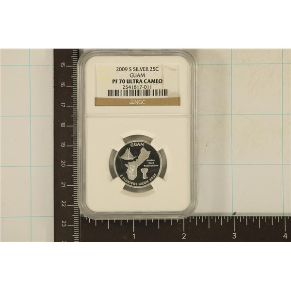 2009-S SILVER GUAM QUARTER NGC PF70 ULTRA CAMEO