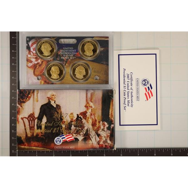 2007 US PRESIDENTIAL DOLLAR 4 COIN PF SET WITH BOX