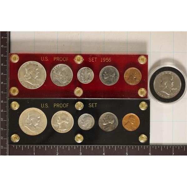 SILVER US SETS & COINS: 1956 & 1959 PF SETS AND