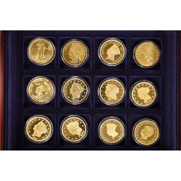12 COIN REPLICA PROOF SET OF US GOLD COINS EACH