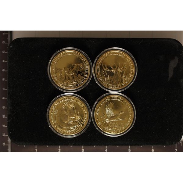 1998 GRAND CASINO 4 COIN COLLECTORS SET WILDLIFE