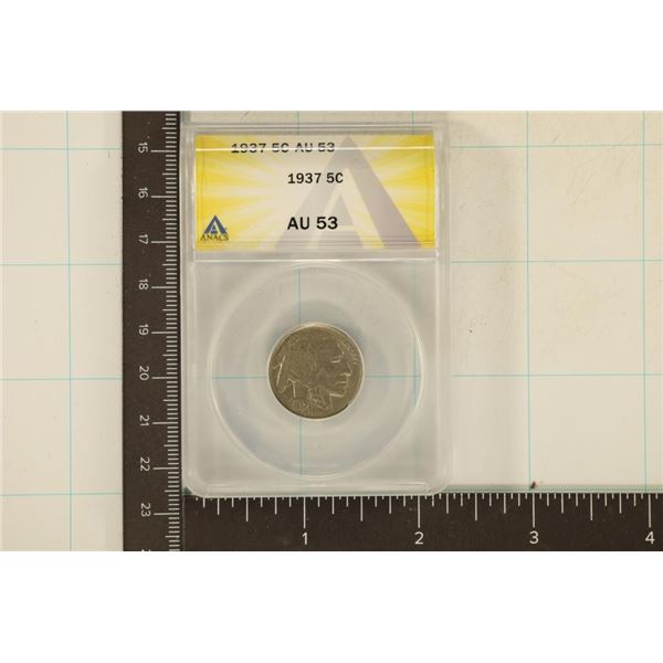 1937 BUFFALO NICKEL ANACS AU53