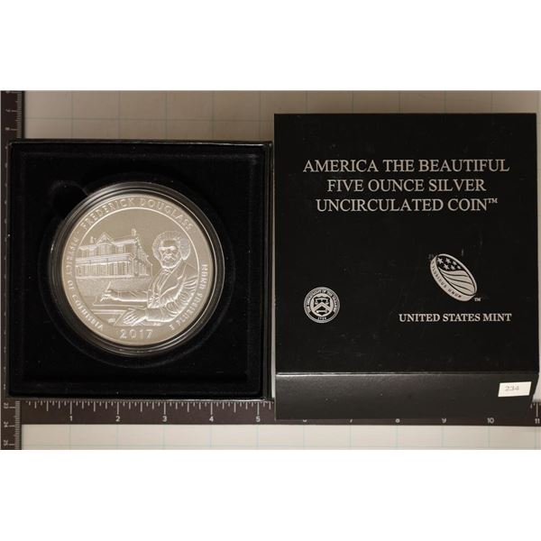 5 TROY OZ. .999 FINE SILVER UNC 2017-P FREDERICK