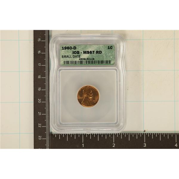 1960-D SMALL DATE LINCOLN CENT ICG MS67RD