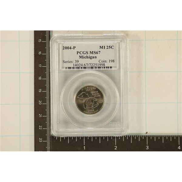 2004-P  MICHIGAN QUARTER PCGS MS67