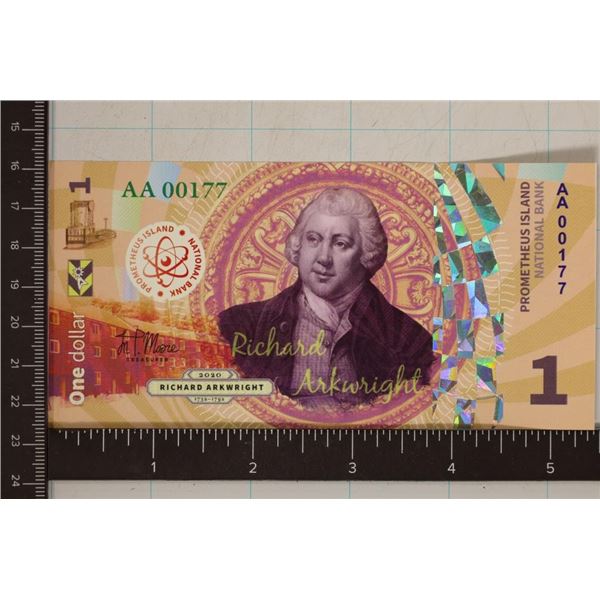 2020 PROMETHEUS ISLAND BANK $1 COLORIZED CU