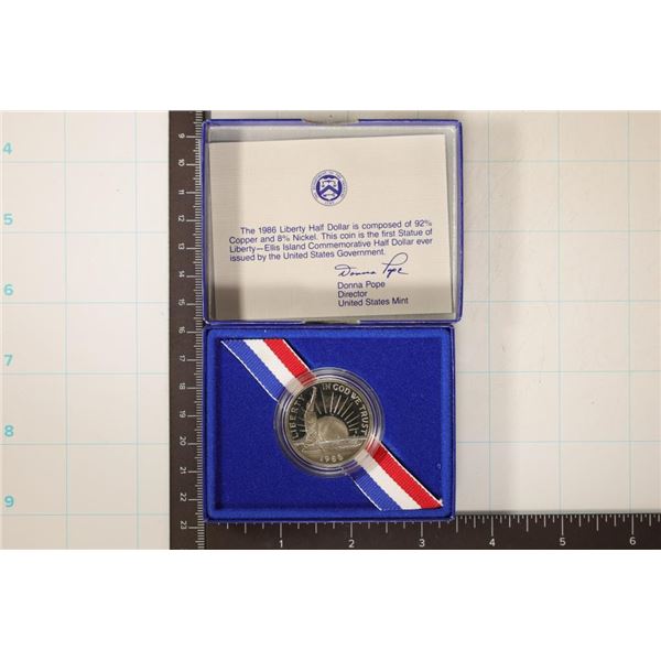 1986-S PROOF US STATUE OF LIBERTY HALF DOLLAR IN
