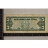 Image 2 : 1960 CUBA 5 PESO BILL WITH "MAXIMO GOMEZ" SOME