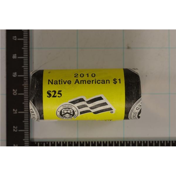 2010-P SOLID DATE $25 ROLL OF NATIVE AMERICAN $'S