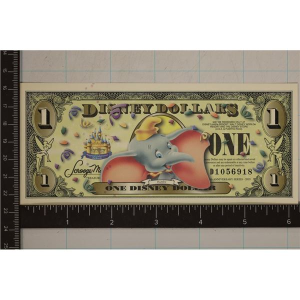 2005 ONE DISNEY DOLLAR "DUMBO" CRISP UNC