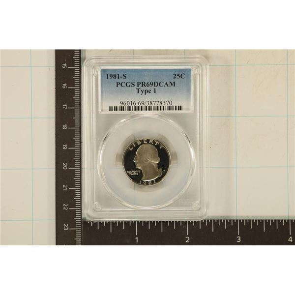 1981-S TYPE I WASHINGTON QUARTER PCGS PR69 DCAM