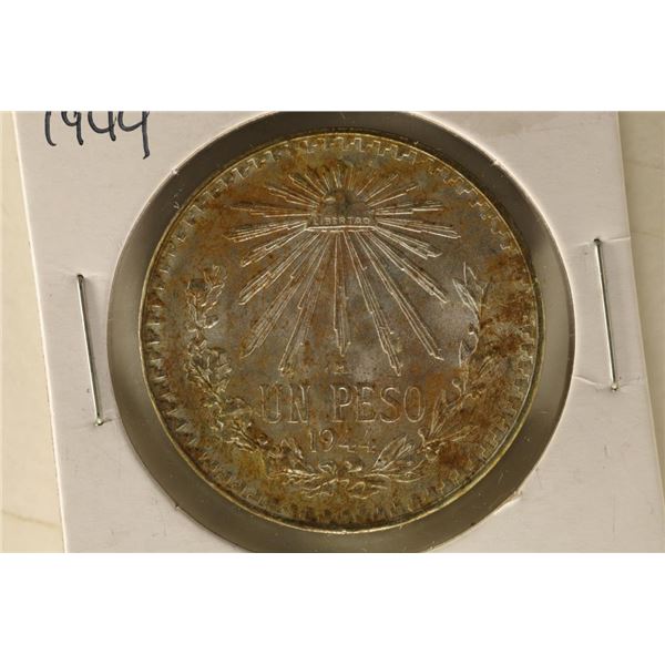 1944-M MEXICO SILVER CAP & RAY SILVER PESO .3850