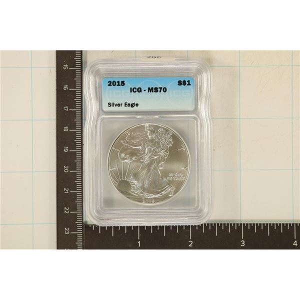 2015 1 OZ. AMERICAN SILVER EAGLE ICG MS70
