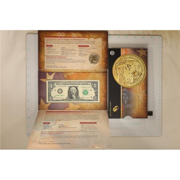 2019 NATIVE AMERICAN $1 COIN & CURRENCY SET: