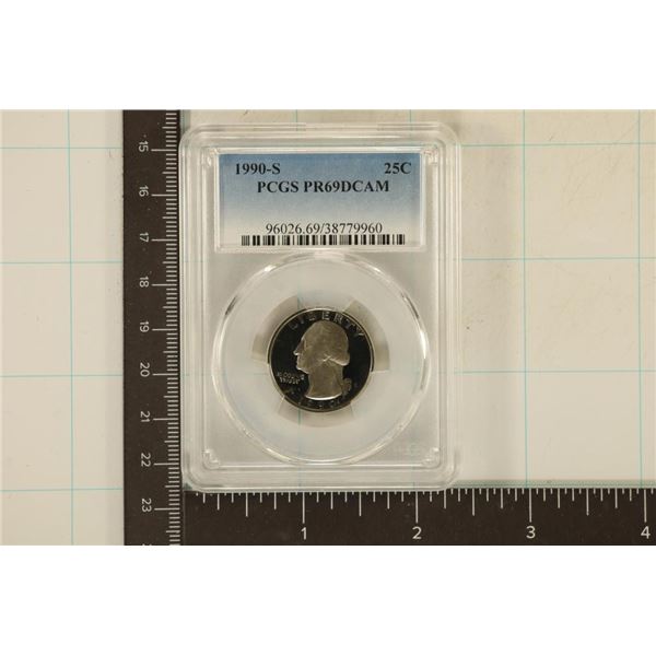 1990-S WASHINGTON QUARTER PCGS PR69 DCAM
