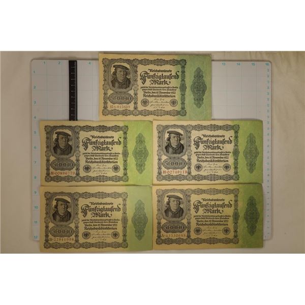 5-1922 GERMAN 50000 MARK BILLS