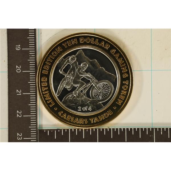CASINO $10 SILVER TOKEN (UNC) CAESARS TAHOE