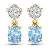 14KT Yellow Gold 1.02ctw Aquamarine and Diamond Earrings