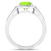 Image 4 : 14KT White Gold 1.6ctw Peridot and Diamond Ring