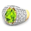 Image 2 : 14KT Yellow Gold 2.3ctw Peridot and Diamond Ring