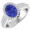 Image 1 : 14KT White Gold 1.41ct Tanzanite and Diamond Ring