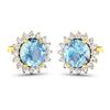 Image 2 : 14KT Yellow Gold 1.3ctw Aquamarine and Diamond Earrings