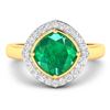 Image 3 : 14KT Yellow Gold 2.07ctw Zambian Emerald and Diamond Ring