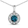 14KT White Gold 2.05ctw London Blue Topaz and Diamond Pendant
