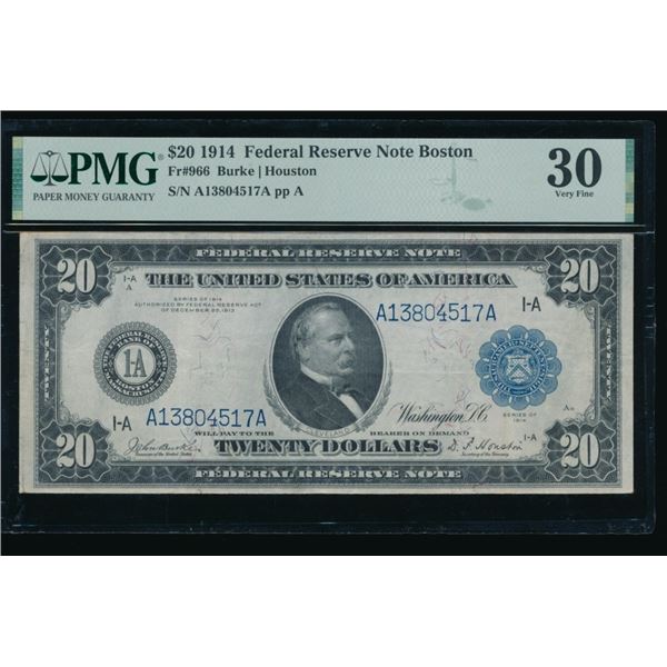 1914 $20 Boston FRN PMG 30
