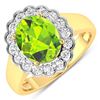 Image 1 : 14KT Yellow Gold 2.3ctw Peridot and Diamond Ring