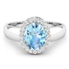 14KT White Gold 1.28ct Aquamarine and Diamond Ring