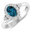 14KT White Gold 0.7ctw London Blue Topaz and Diamond Ring