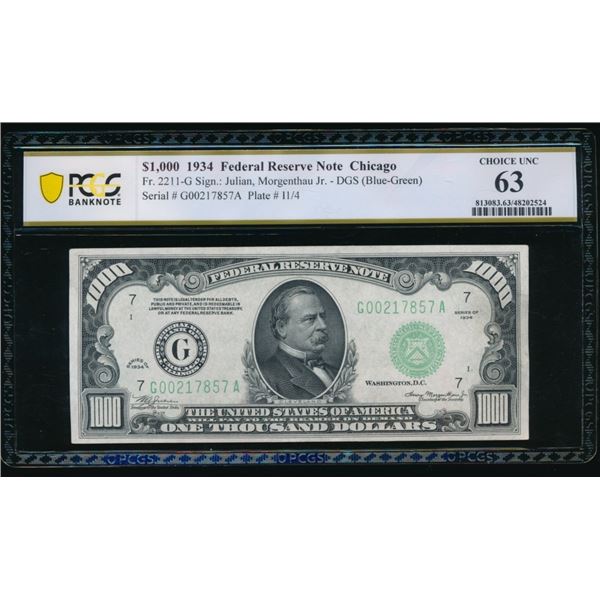 1934 $1000 Chicago FRN PCGS 63