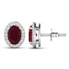 Image 4 : 14KT White Gold 1.7ctw Ruby and Diamond Earrings