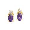 Image 1 : Plated 18KT Yellow Gold 0.75ctw Amethyst and Diamond Earrings