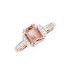 Image 2 : 14KT Rose Gold 1.45ct Morganite and Diamond Ring