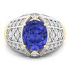 Image 3 : 14KT Yellow Gold 2.21ctw Tanzanite and Diamond Ring