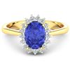 Image 1 : 14KT Yellow Gold 1.41ct Tanzanite and Diamond Ring