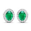 Image 2 : 14KT White Gold 2ctw Zambian Emerald and Diamond Earrings
