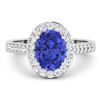 Image 3 : 14KT White Gold 1.41ctw Tanzanite and Diamond Ring