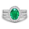 Image 3 : 14KT White Gold 1.53ctw Zambian Emerald and Diamond Ring
