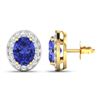 Image 4 : 14KT Yellow Gold 2.18ctw Tanzanite and Diamond Earrings