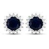 14KT White Gold 2.2ctw Blue Sapphire and Diamond Earrings