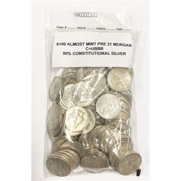 (100) 1878-1904 Almost Mint Morgan Silver Dollar